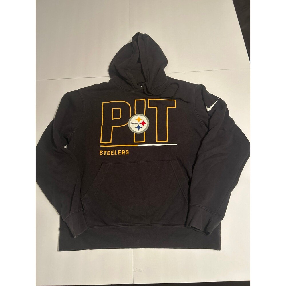 Nike Pittsburgh Steelers Men’s Black Graphic Pullover Hoodie Size Medium